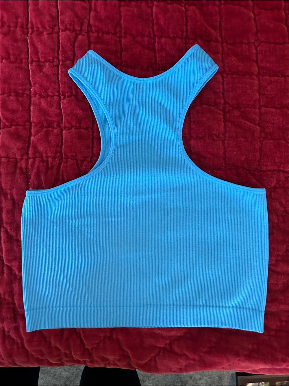 Wild Fable Ribbed Racerback Crop Tank - Blue - Picture 2 of 3
